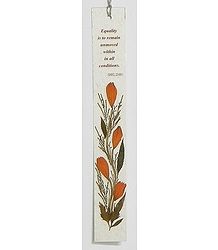 Dried Flowers Pasted on Handmade Paper - Bookmark