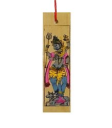Shiva with Nandi - Painting on Palm Leaf