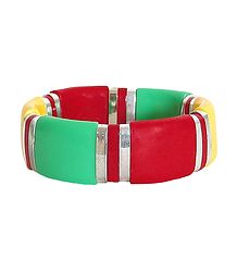 Yellow, Red and Green Stretch Bracelet