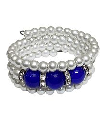 White Beaded Adjustable Bracelet
