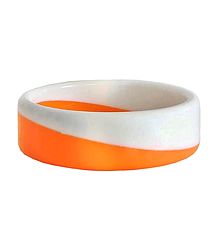 Saffron with White Acrylic Bracelet