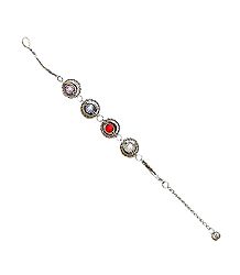 Metal Tennis Bracelet with Colorful Beaded Balls