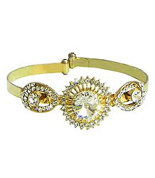 White Stone Studded Cuff Bracelet