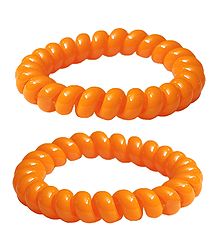 Pair of Acrylic Saffron Stretch Bracelet