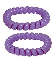 Pair of Acrylic Mauve Stretch Bracelet