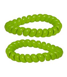 Pair of Acrylic Green Stretch Bracelet