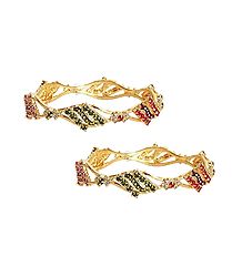 Set of 2 Stone Studded Bangles