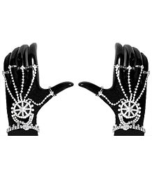 Pair of White Stone Studded Panja Bracelet