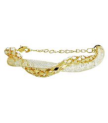 Crystal Beaded Metal Charm Bracelet