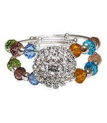 Stone Studded and Beaded Adjustable Bracelet