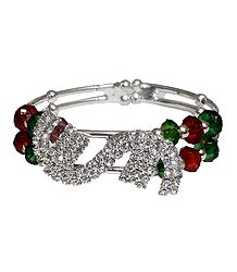 Stone Studded and Beaded Adjustable Bracelet