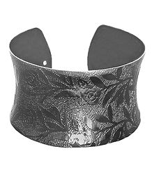 Black Carved Metal Cuff Bracelet