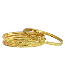 Set of Four Gold Plated Bangles