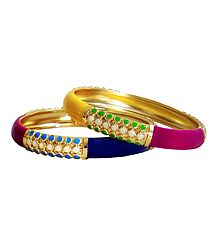 Pair of Laquered Metal Bangles