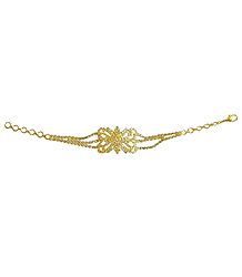 White Stone Studded and Gold Plated Bracelet