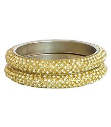 Pair of Golden Stone Studded Bangles