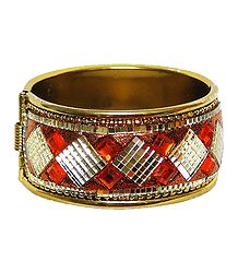 Oxidised Metal Hinged Bracelet