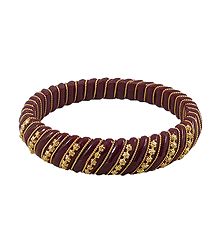 Maroon Lac Bangle with Stone