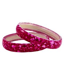 Pair of Magenta Acrylic Bangles