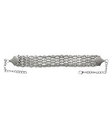 Stone Studded Metal Band Bracelet