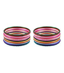 Set of 2 Multicolor Metal Bangles