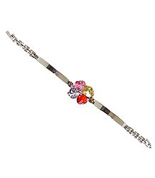 Multicolor Stone Studded Tennis Metal Bracelet