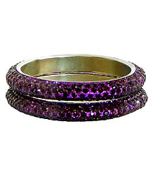 Pair of Purple Stone Studded Bangles