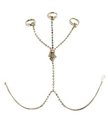 Stone Studded Ring Bracelet for One Hand