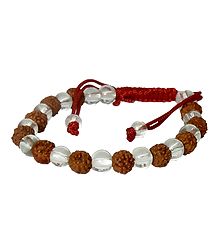 Rudraksha with Acrylic Beads Bracelet