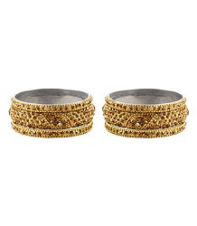 Set of 2 Golden Stone Studded Bangles