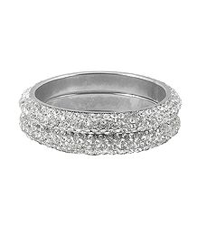 A Pair of White Stone Studded Bangles