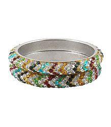 A Pair of Multicolor Stone Studded Bangles