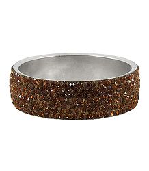 Brown Stone Studded Metal Bracelet