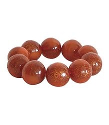 Dark Rust Beaded Stretch Bracelet