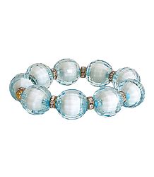 Light Blue Bead Stretch Bracelet
