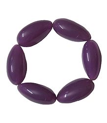 Mauve Stone Beaded Stretch Bracelet
