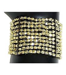 Golden Acrylic Bead Stretch Bracelet
