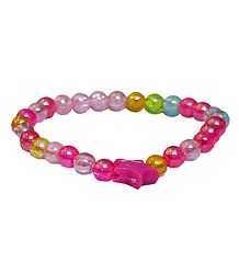 Pink Beaded Stretch Bracelet