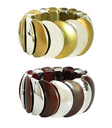 Set of 2 Stretchable Acrylic Link Bracelet