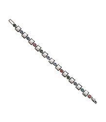 Stone Studded Metal Tennis Bracelet