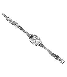Stone Studded Metal Tennis Bracelet