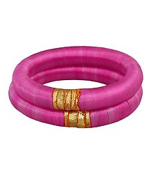 Pair of Pink Thread Bangles