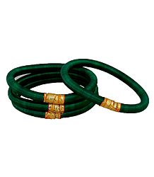Set of 4 Green Thread Bangles
