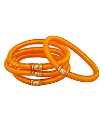 Set of 4 Yellow Thread Bangles