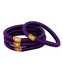 Set of 4 Purple Thread Bangles