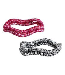Set of 2 White Thread Bangles