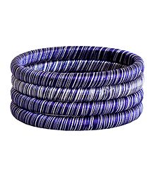 Blue and White Thread Bangles