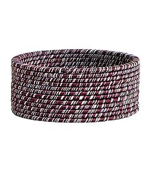 Dark Brown with White Thread Bangles
