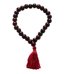 Red Wooden Beads Stretch Bracelet