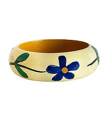 Ivory with Blue and Green Painted Bracelet